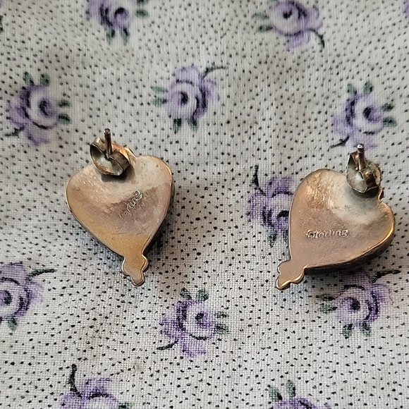 Lapis Heart Earrings